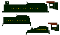 Pennsylvania Railroad Steam Locomotive Bronze Gold Futura Lettering