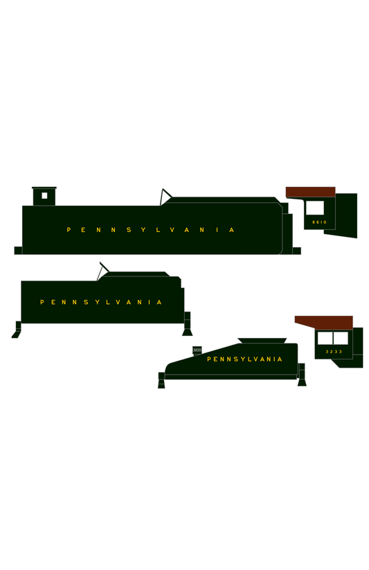 Pennsylvania Railroad, Long Island Steam Locomotive Bronze Gold Futura Lettering