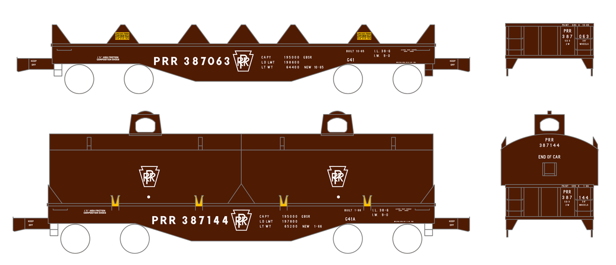 Pennsylvania Railroad G41 and G41A Coil Steel Car White