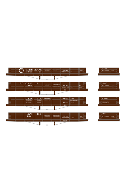 Pennsylvania PRR Lines West 30 Ton Wood Gondolas White Lake Trade PCC&StL C&P I&V - Decal
