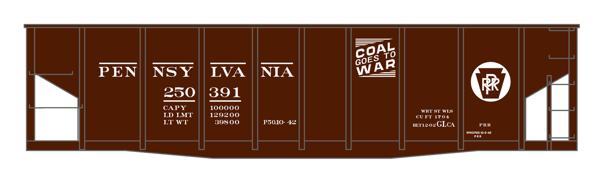 Pennsylvania Railroad GLCa Twin Hopper Car Coal Goes To War