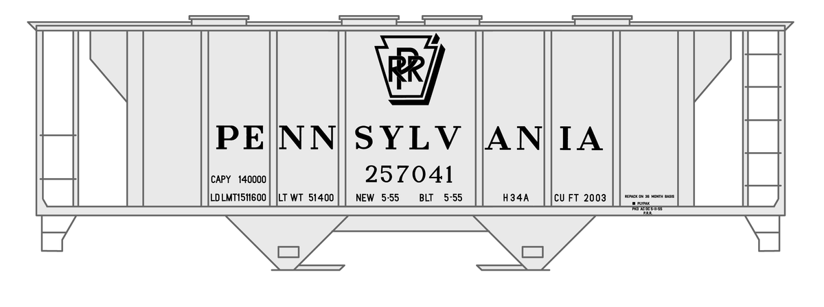 Pennsylvania Railroad H34 Cement Covered Hopper Black