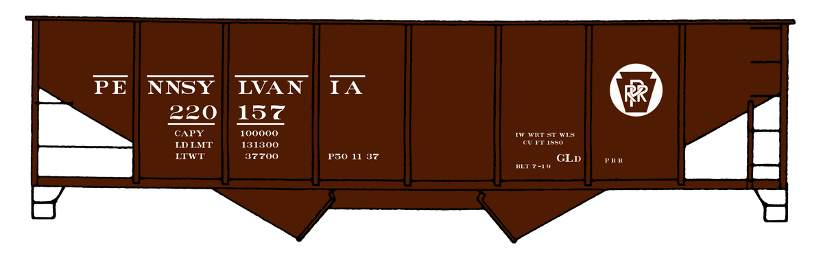 Pennsylvania Railroad PRR Twin Hopper Car White Circle Herald