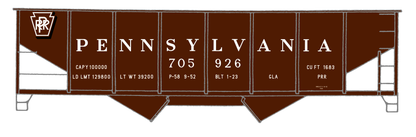 Pennsylvania Railroad PRR Twin Hopper Car White Shadow Herald