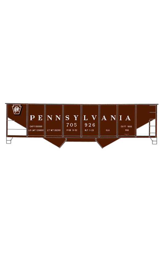 Pennsylvania Railroad PRR Twin Hopper Car White Shadow Herald