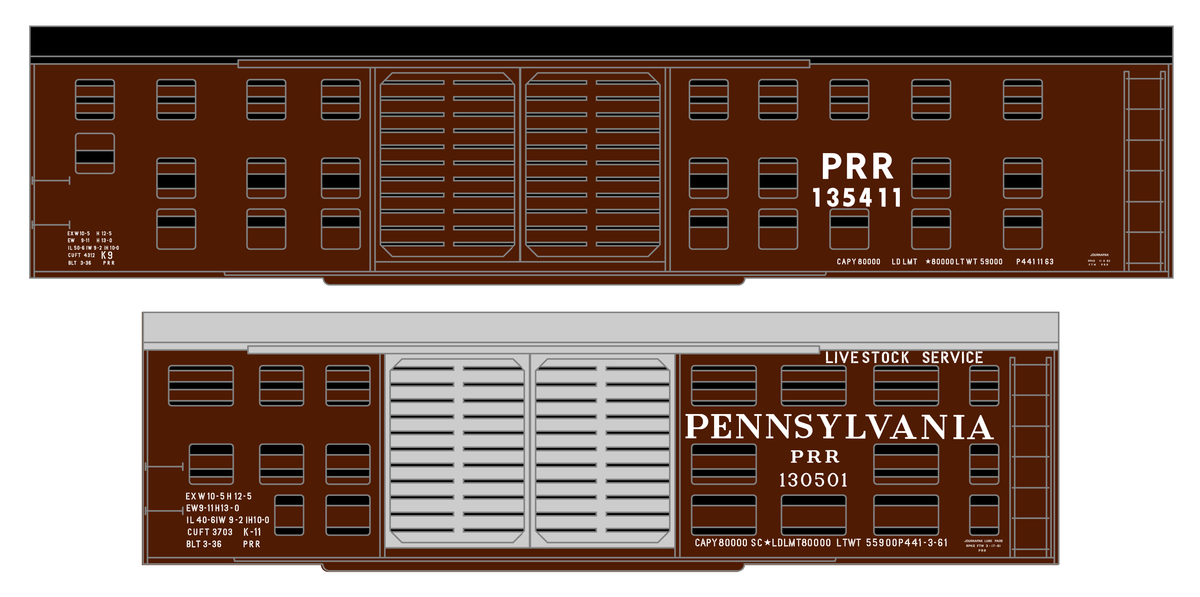Pennsylvania Railroad K9, K11 Stock Car White