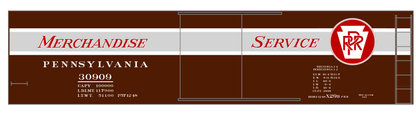 Pennsylvania Railroad 40 Ft Merchandise Service Boxcar Red ,Silver and White