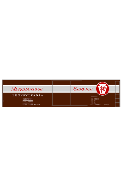 Pennsylvania Railroad 40 Ft Merchandise Service Boxcar Red ,Silver and White