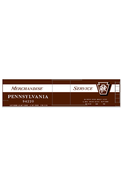 Pennsylvania Railroad 40 Ft Merchandise Service Boxcar White Shadow Herald
