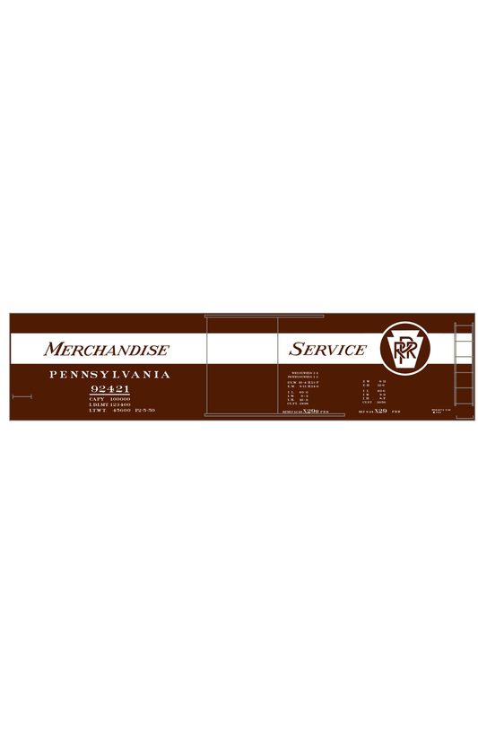 Pennsylvania Railroad 40 Ft Merchandise Service Boxcar White All White
