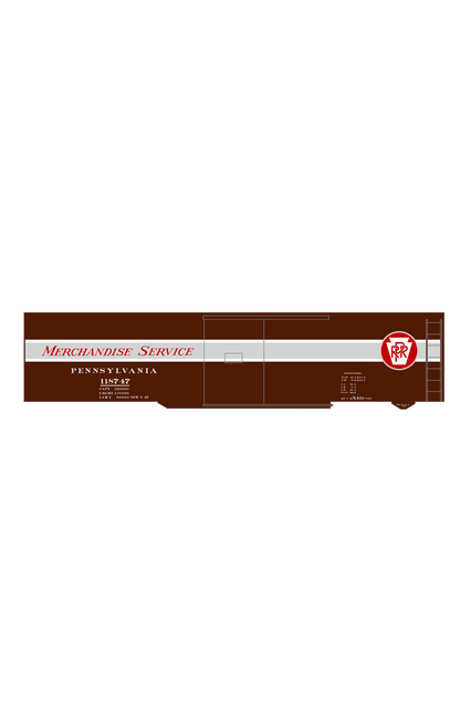 Pennsylvania Railroad 50 Ft Merchandise Service Boxcar Red ,Silver and White