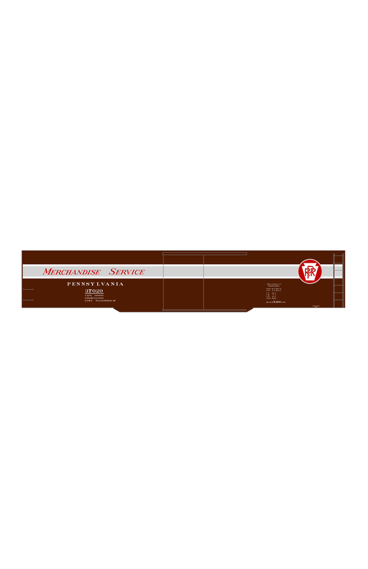 Pennsylvania Railroad 60 Ft Merchandise Service Boxcar Red ,Silver and White
