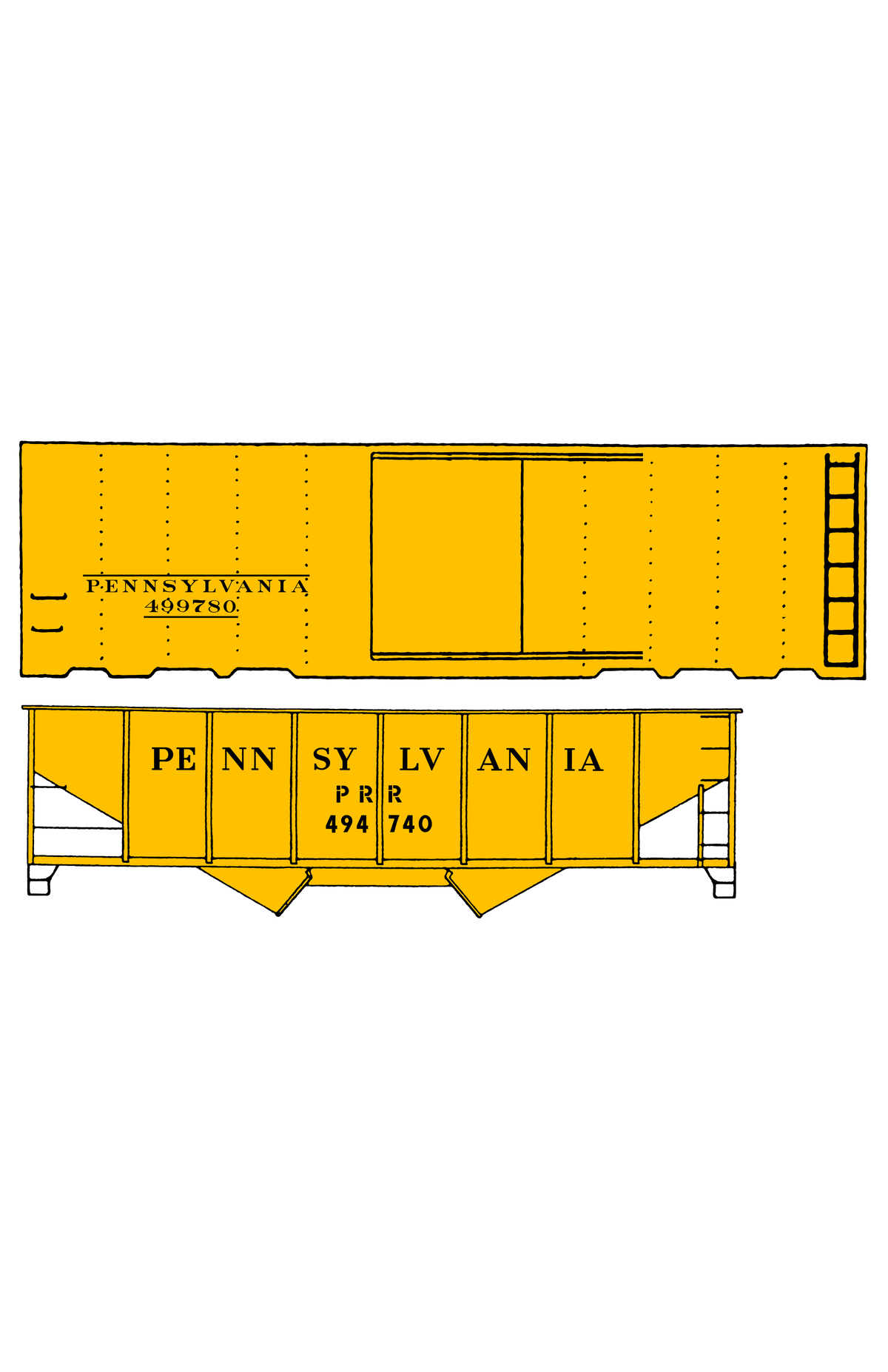 Pennsylvania Railroad PRR MOW Maintenance Of Way Cars Black