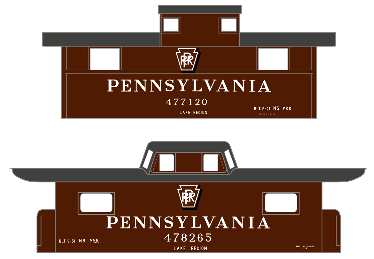 Pennsylvania Railroad PRR Cabin Car Caboose White Shadow Herald