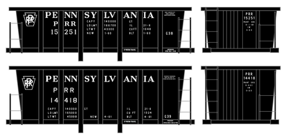Pennsylvania Railroad G38 G39 Ore Car White Full Name