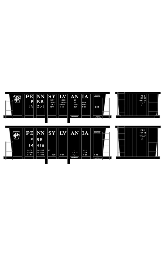 Pennsylvania Railroad G38 G39 Ore Car White Full Name