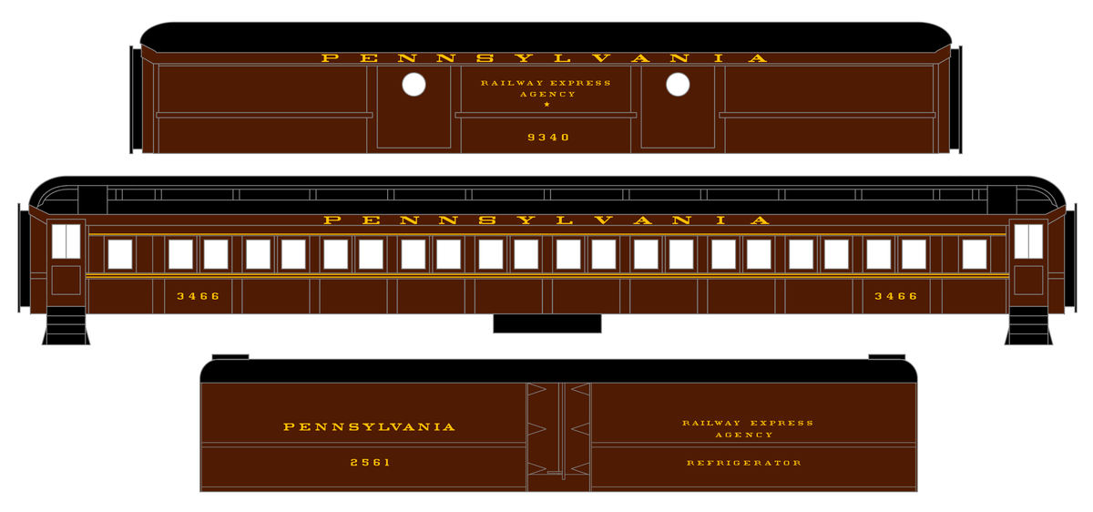 Pennsylvania Railroad Passenger Car Bronze Gold
