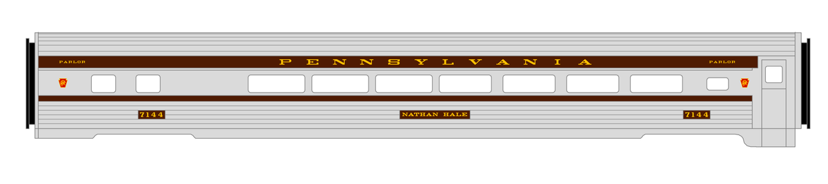 Pennsylvania Railroad Senator Congressional Passenger Car Bronze Gold and Red