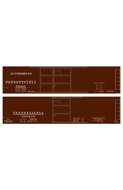 Pennsylvania Railroad PRR X28 and X29 Boxcar White As Built Scheme
