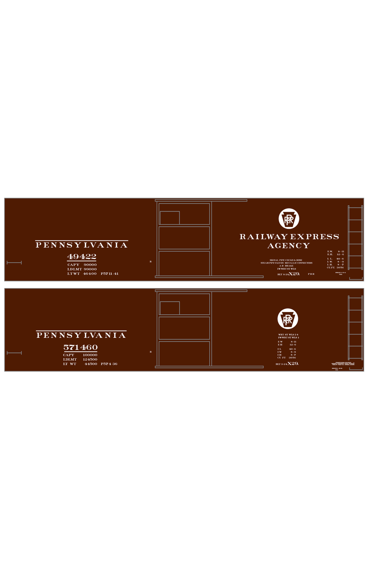Pennsylvania Railroad PRR X29 Boxcar White Circle Keystone