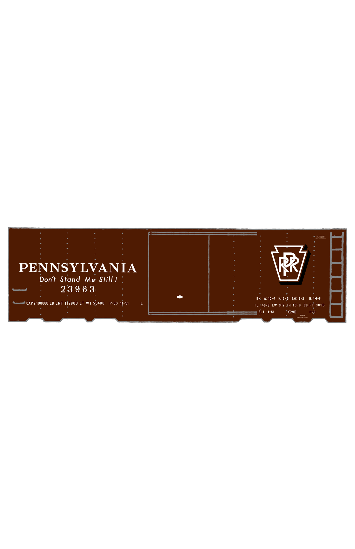 Pennsylvania Railroad PRR X29D 40 Ft Boxcar White Shadow Herald