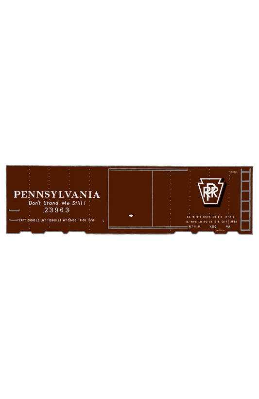 Pennsylvania Railroad PRR X29D 40 Ft Boxcar White Shadow Herald
