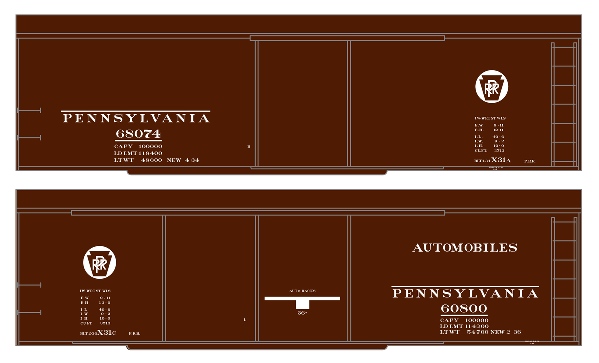Pennsylvania Railroad X31 Boxcar White Circle Herald