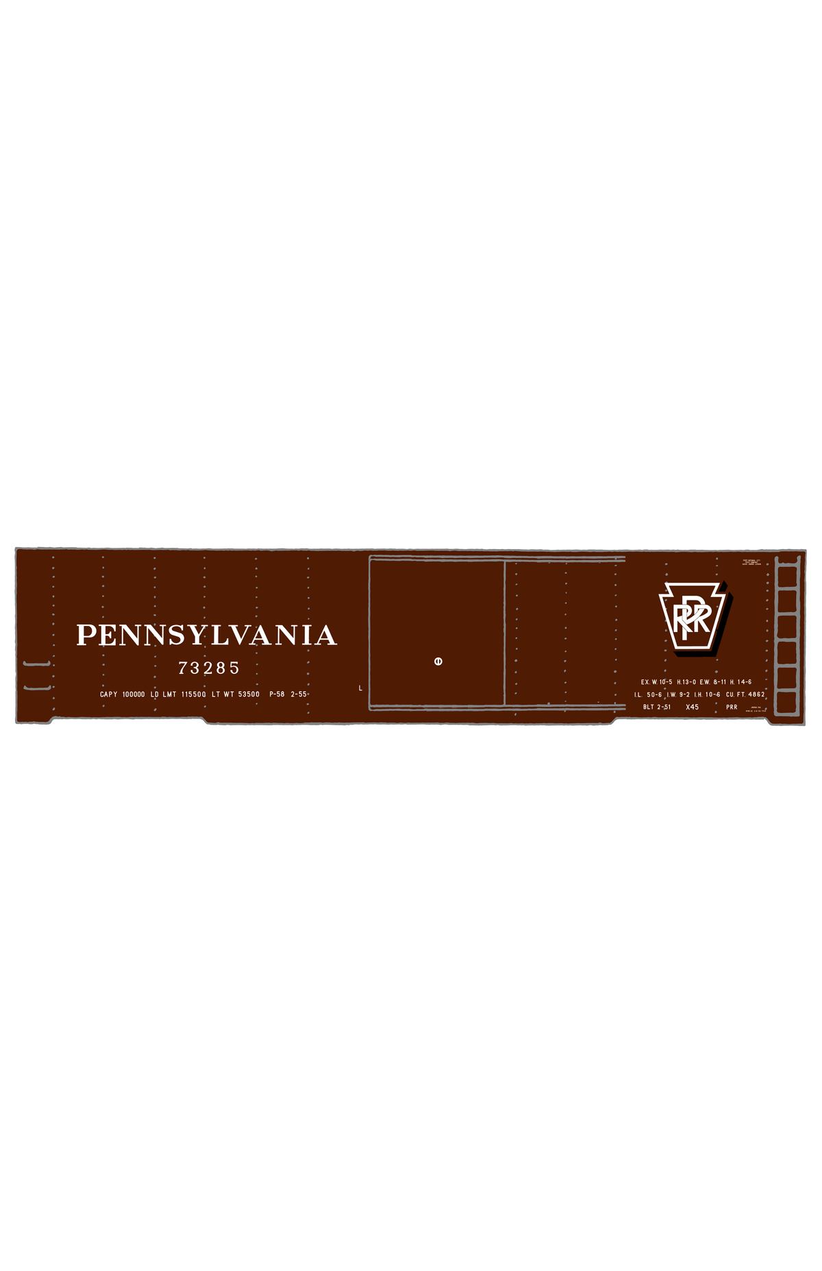 Pennsylvania Railroad PRR X45 50 Ft SD Boxcar Shadow Herald