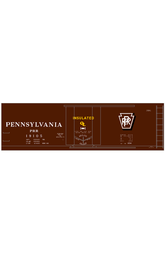 Pennsylvania PRR X54 40 Ft Insulated Boxcar Shadow Herald