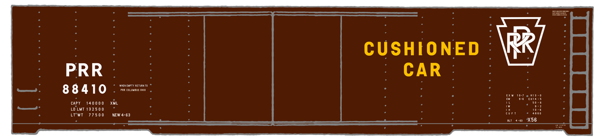 Pennsylvania PRR X56 50 Ft Double Door Boxcar Cushioned Car