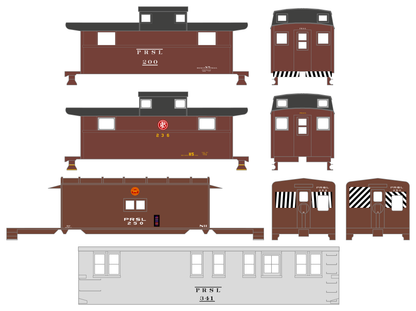 Pennsylvania Reading Seashore Line PRSL Cabooses and MOW Cars   - Decal