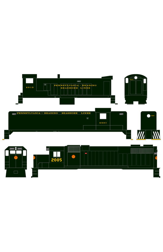Pennsylvania Reading Seashore Line PRSL Diesel Locomotives Dulux Gold