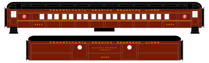 Pennsylvania-Reading Seashore Lines Passenger Car Bronze Gold PRSL
