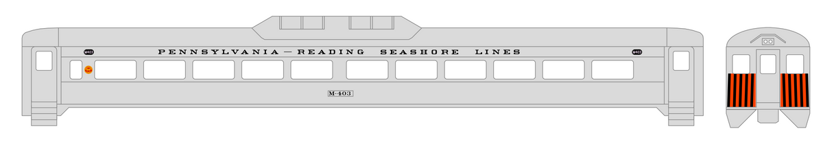Pennsylvania Reading Seashore Lines PRSL Budd RDC Rail Diesel Car Blac ...