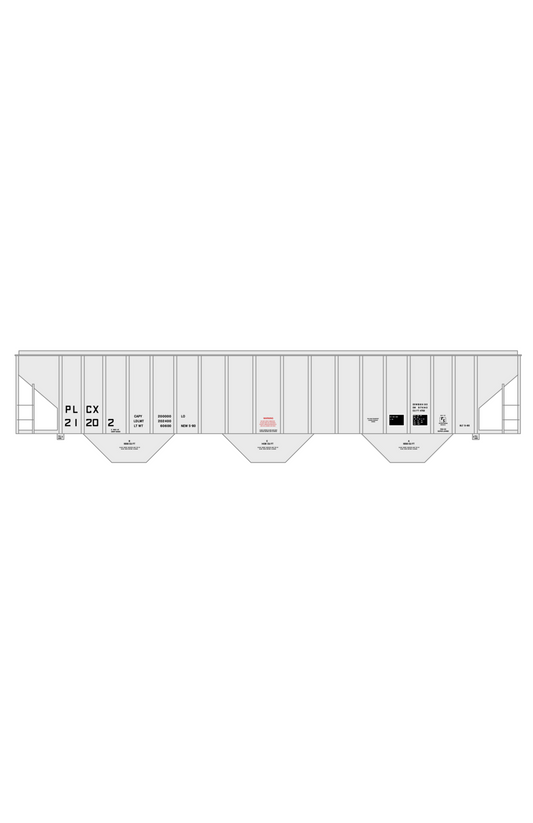 Reporting Marks, Data and Markings Plain PS2-CD 4750 Cu Ft Covered Hopper Black