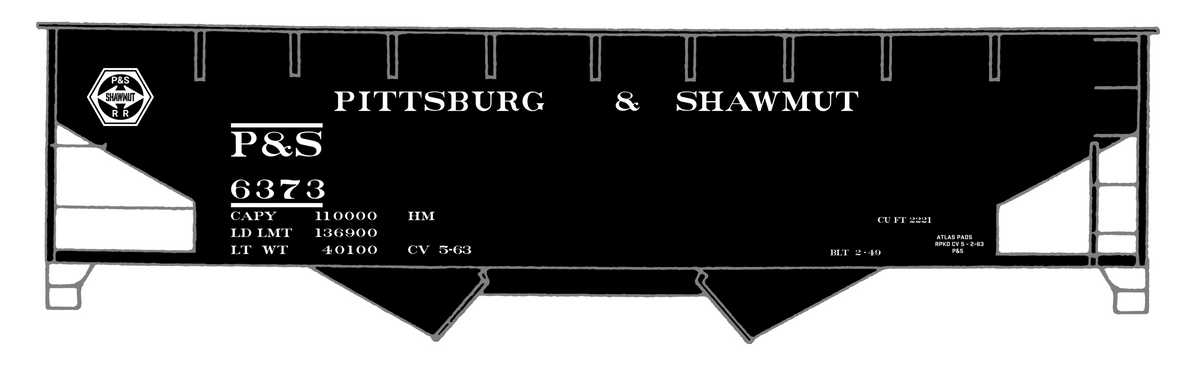 Pittsburg and Shawmut Offset Twin Hopper White