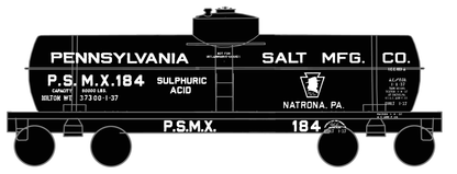 Pennsylvania Penn Salt Sulphuric Acid Tank Car White