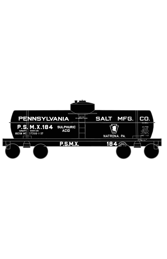 Pennsylvania Penn Salt Sulphuric Acid Tank Car White