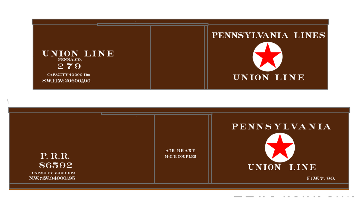 Pennsylvania Union Line Early Wood Boxcar White