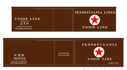 Pennsylvania Union Line Early Wood Boxcar White