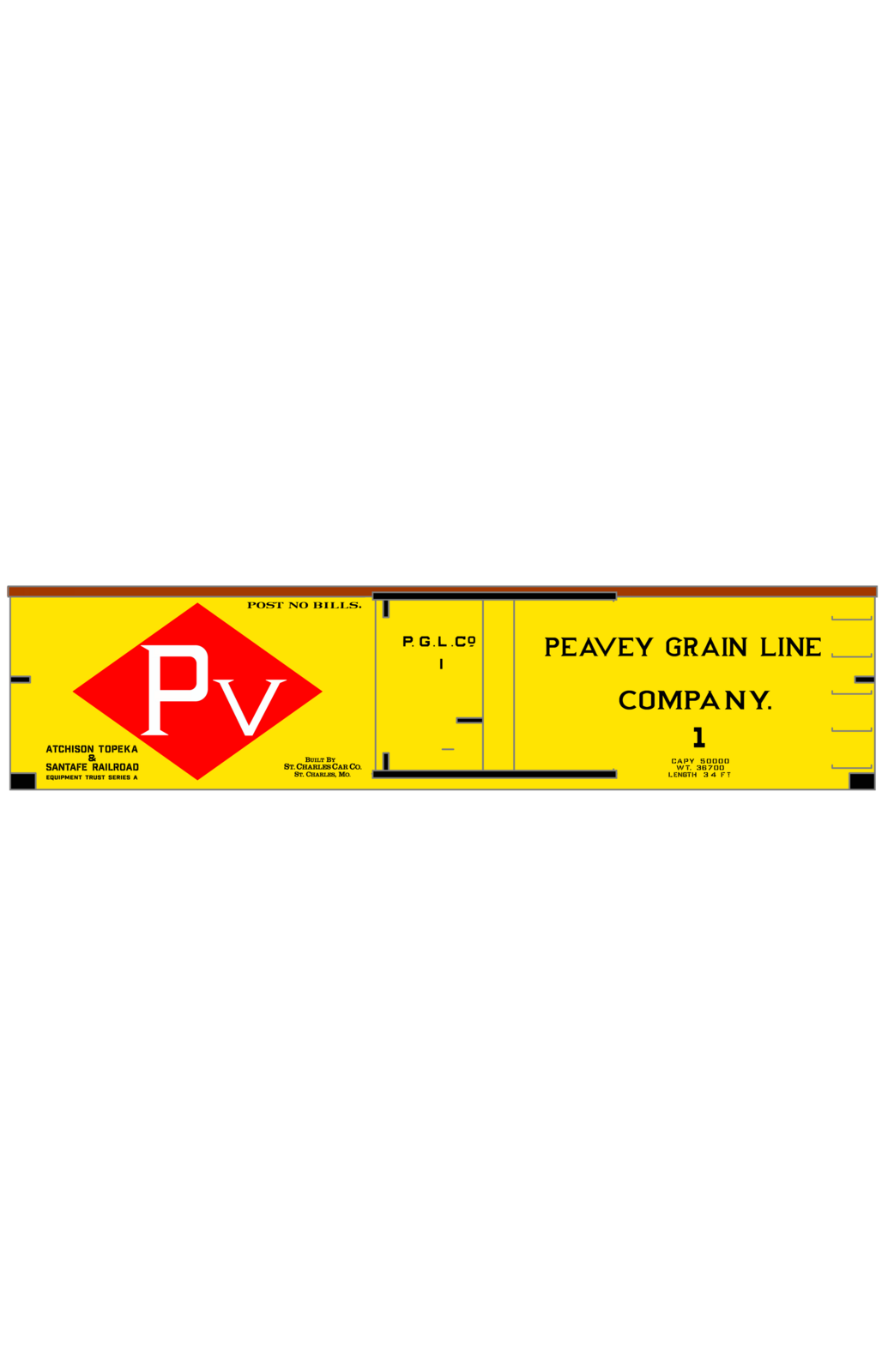 Peavey Grain Line 34 Ft Boxcar Red and Black