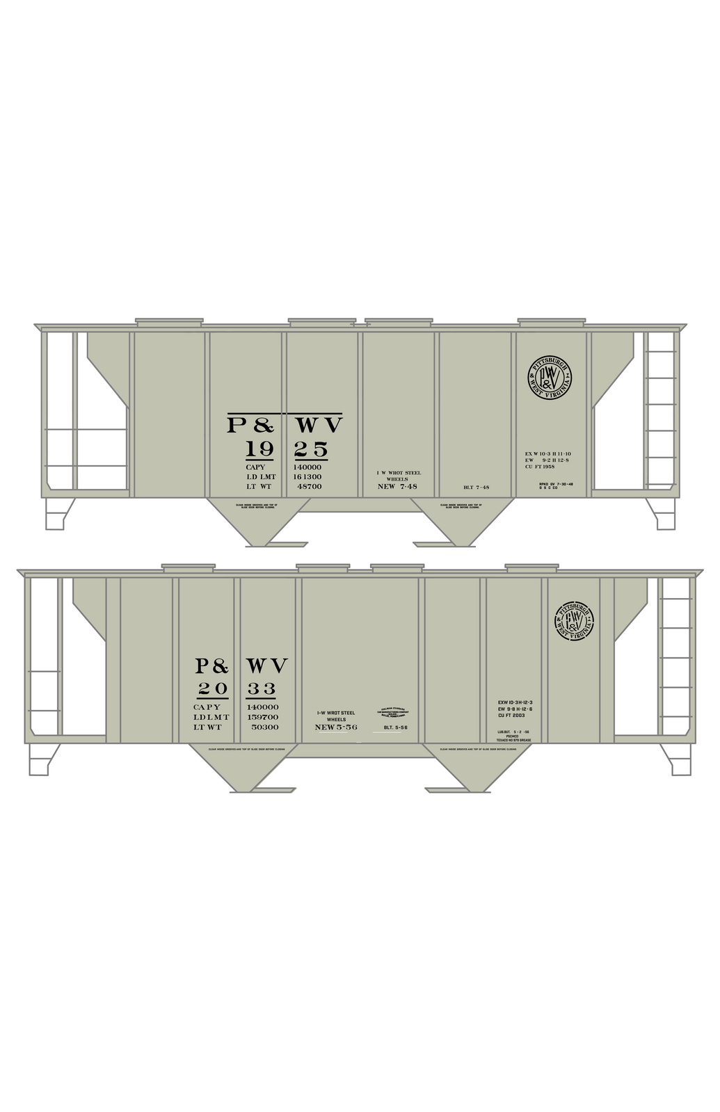 Pittsburgh and West Virginia Covered Hopper Black