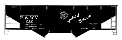 Pittsburgh and West Virginia Symbol Of Service Hopper Car White