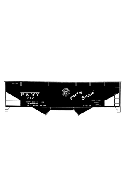 Pittsburgh and West Virginia Symbol Of Service Hopper Car White
