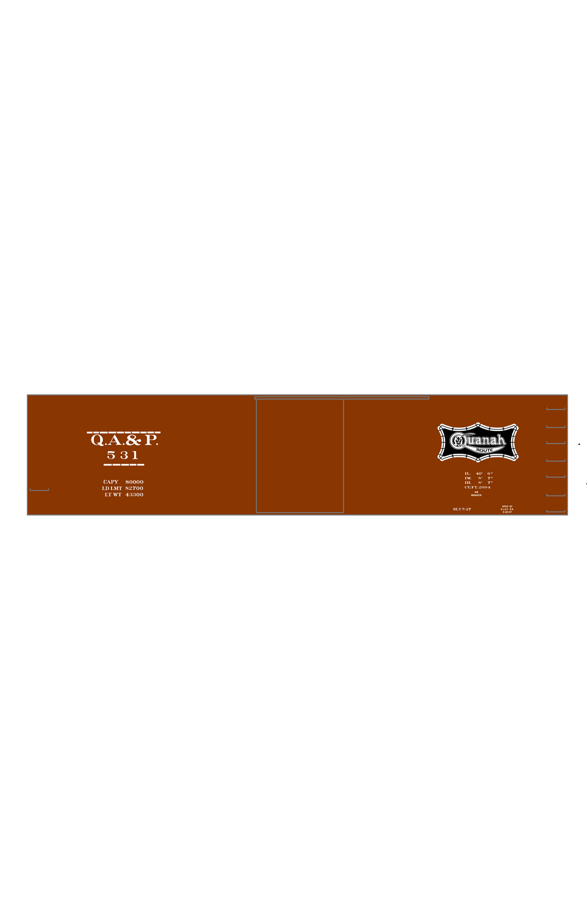 Quanah, Acme and Pacific 40 Ft Wood Boxcar White