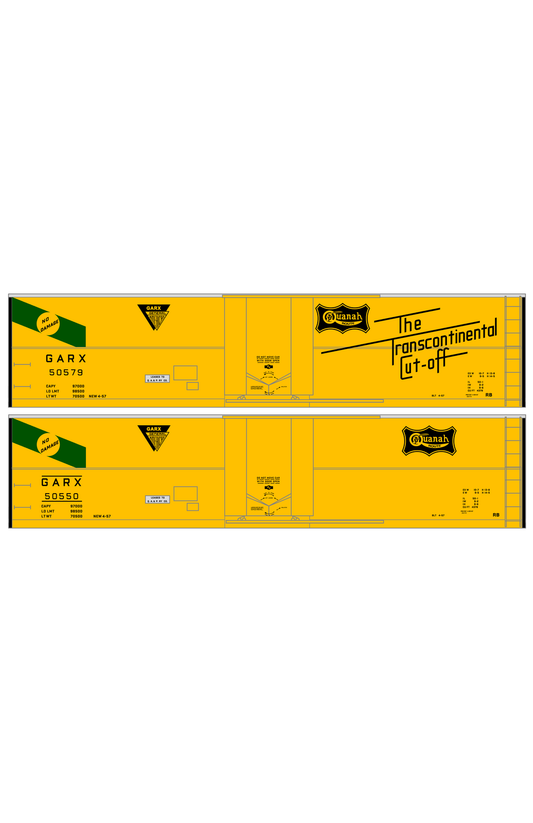 Quanah, Acme and Pacific (GARX) 50 Ft Plug Door Boxcar Black and Green The Transcontinental Cut-Off