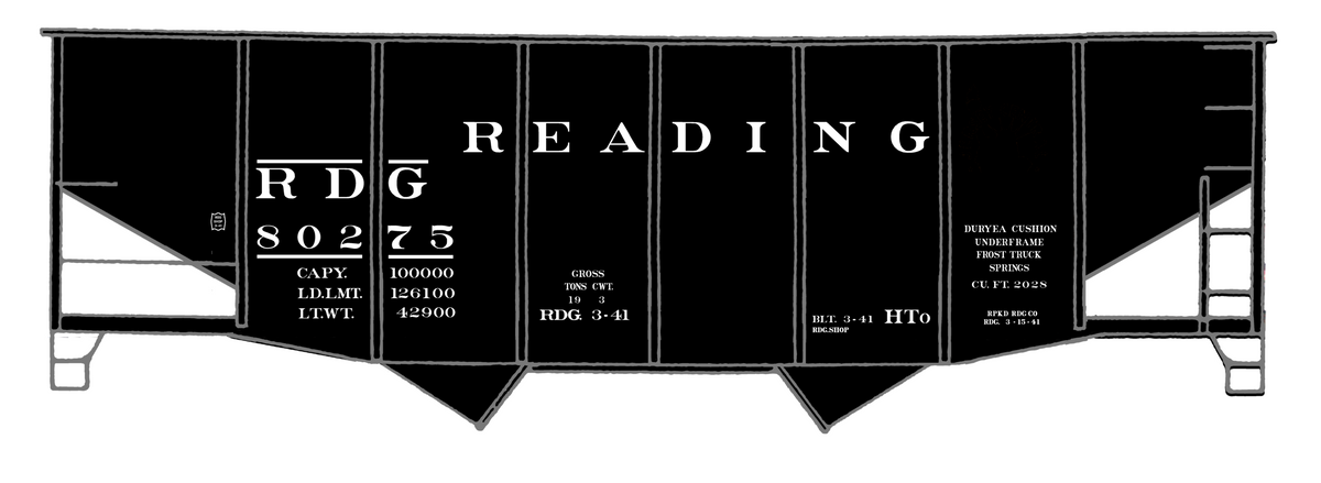 Reading Ribbed Twin Hopper White Roman Letter