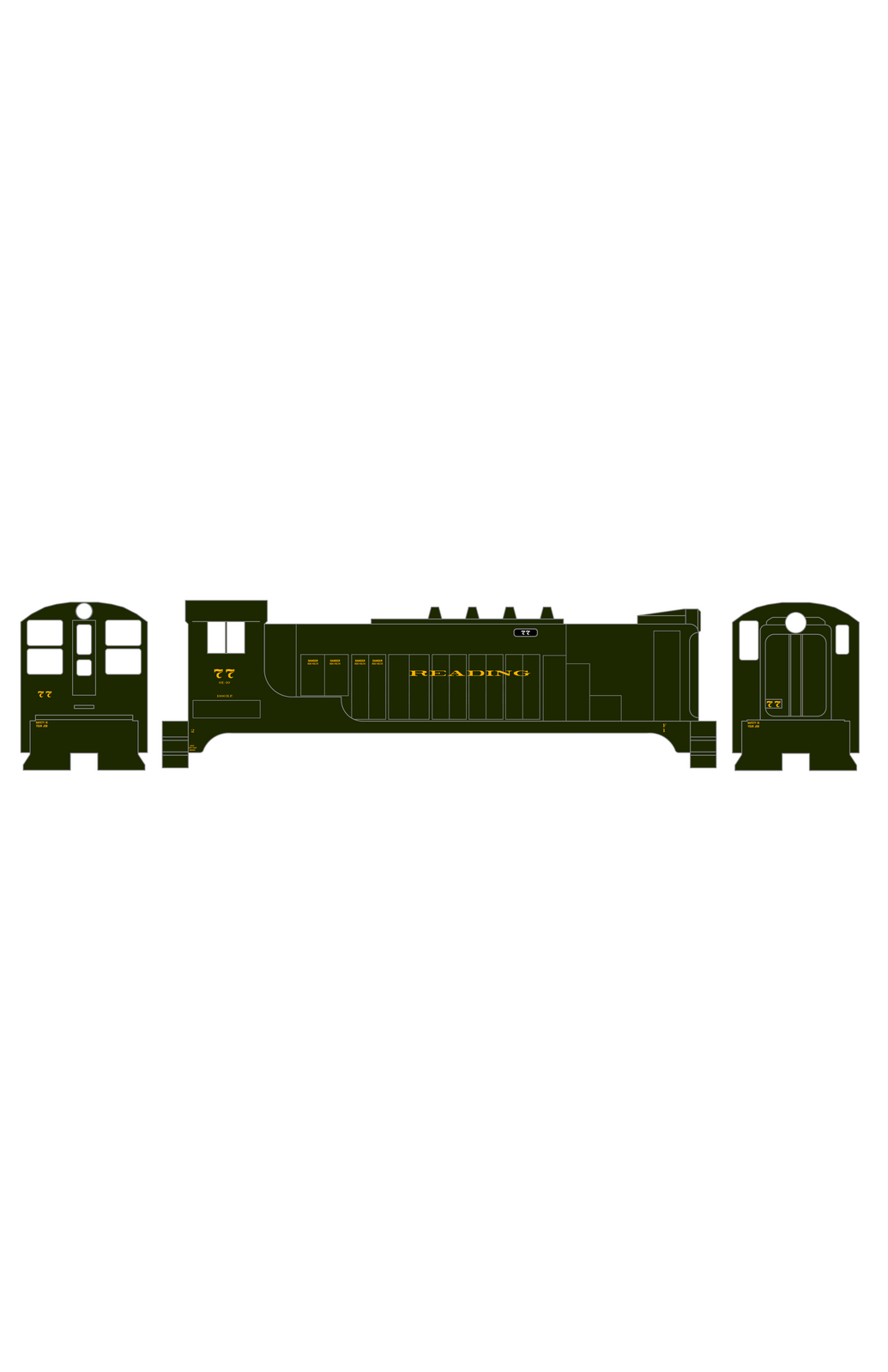 Reading Diesel Locomotive Dulux Gold Early Plain Scheme