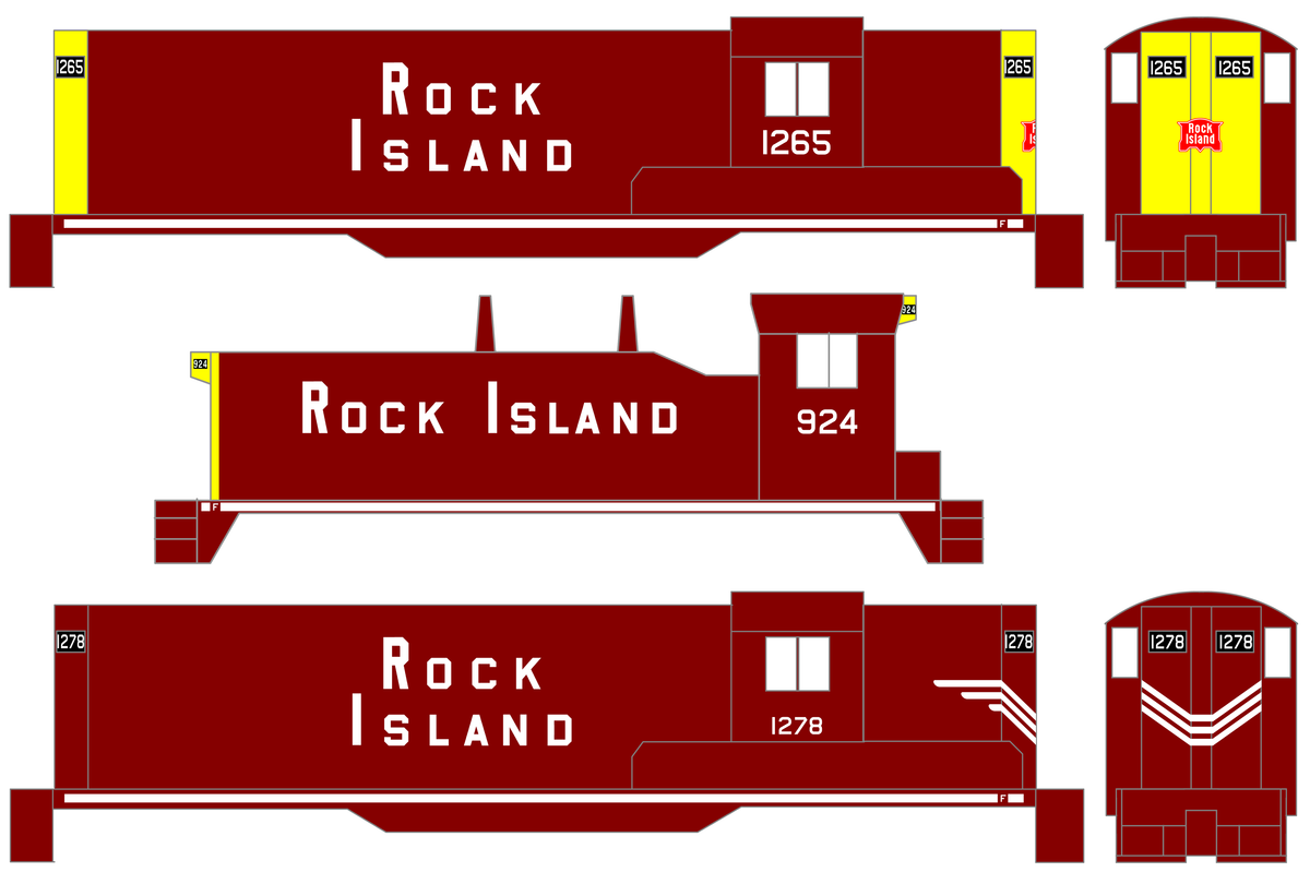 Rock Island Diesel Locomotive White Block Lettering