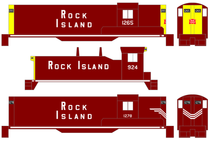 Rock Island Diesel Locomotive White Block Lettering
